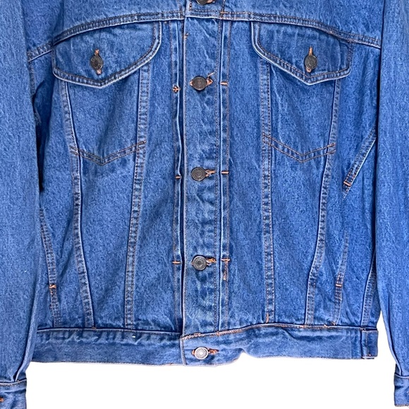 VINTAGE JORDACHE Jean Jacket Men's Medium Women's Large Blue - Picture 5 of 8